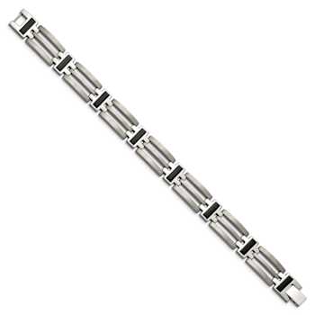Titanium Brushed and Polished Black IP-plated Bracelet
