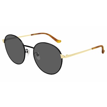 Gucci Black and Gold Tone Frame/ Gray Lens Sunglasses