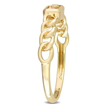 Citrine 10K Yellow Gold Link Ring 0.34ctw