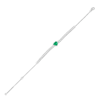 Lab Created Emerald and Moissanite Accent Sterling Silver Heart Shape
Tennis Bracelet