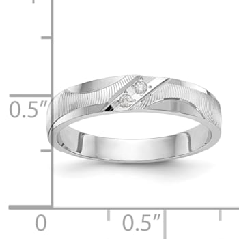 Rhodium Over 14K White Gold AA Quality Trio Ladies Wedding Band