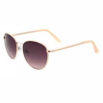OSCAR by Oscar de la Renta Gold Tone Round Frame / Smoke Gradient Lenses Sunglasses