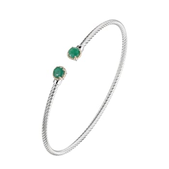 Green Emerald Sterling Silver Bracelet 0.80ct