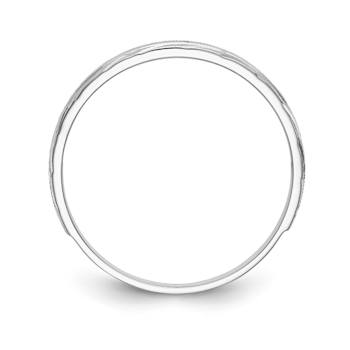 Rhodium Over 14K White Gold AA Quality Trio Mens Wedding Band