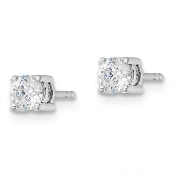 Rhodium Over 14K White Gold Lab Grown Diamond Fashion Earrings