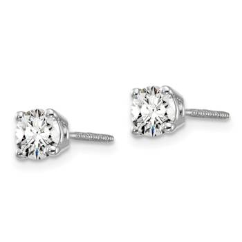 14K White Gold Lab Grown Diamond 3/4ctw Certified VS/SI GH Screw Back 4
Prong Earrings