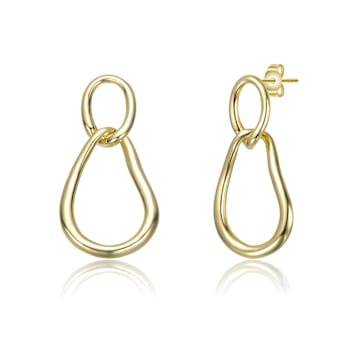 Golden Harmony Dangle Earrings In 14K Gold Over Brass