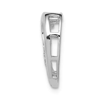 Rhodium Over 14k White Gold Diamond Heart Chain Slide Pendant