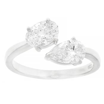 White Lab-Grown Diamond F-G SI 10K White Gold Ring 1.50ctw