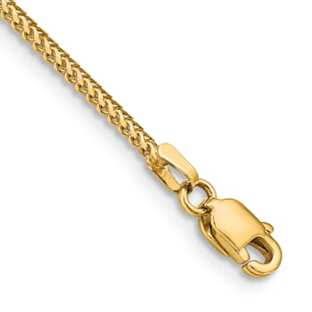 14K Yellow Gold 1mm Franco Chain Bracelet