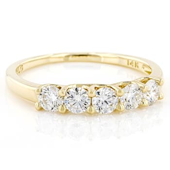 Lab-Grown Diamond Five-Stone Band Ring In 14K Gold 0.75ctw