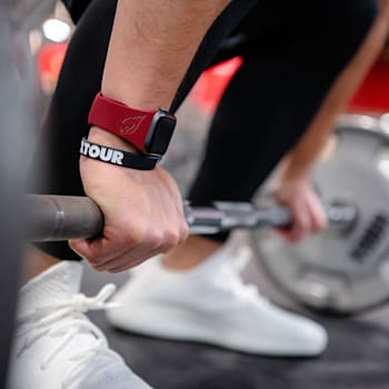 Gametime Arizona Cardinals Red Debossed Silicone Apple Watch Band
(38/40mm M/L). Watch not included.