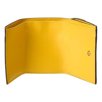 Fendi F is Fendi Yellow Leather Vertigo Print Small Trifold Wallet