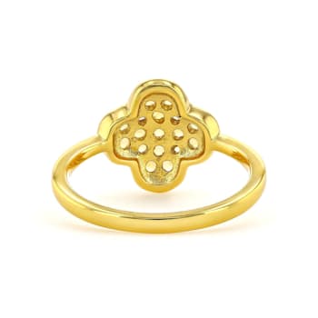 Citrine 18K Yellow Gold Over Sterling Silver 4-Leaf Clover Cluster Ring