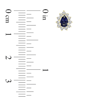 0.70ctw Sapphire and Diamond Earrings in 14k Yellow Gold