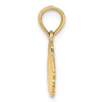 10K Yellow Gold Polished Scallop Shell Charm