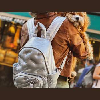 GO Dash Dot Mini Maya Backpack Handbag in Silver