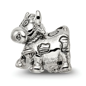Sterling Silver Cow with Bell Bead
