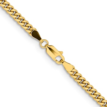 14k Yellow Gold 3.5mm Solid Miami Cuban 22 Inch Chain