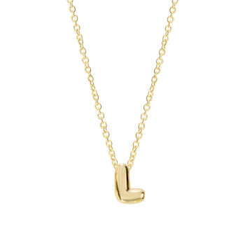 CZ Initial L Tennis Necklace And Pendant Set In 14K Gold Over Brass 4.05ctw