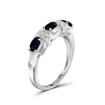 Black Sapphire Rhodium Over Sterling Silver Ring 0.80ctw