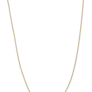 10k Yellow Gold 1.25mm Solid Flat Figaro Pendant 18 Inch Chain