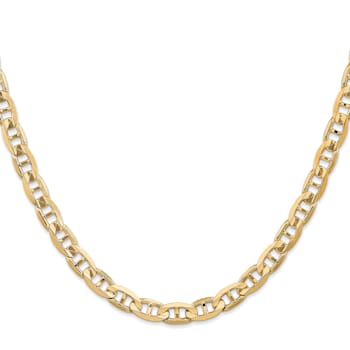 14k Yellow Gold 6.25mm Concave Mariner Chain 20 inch