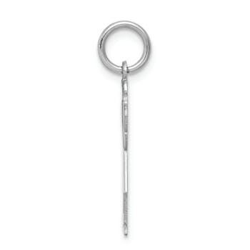 Rhodium Over 14k White Gold Satin Girl Love Charm