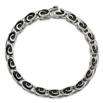 Stainless Steel Antiqued and Polished Bracelet