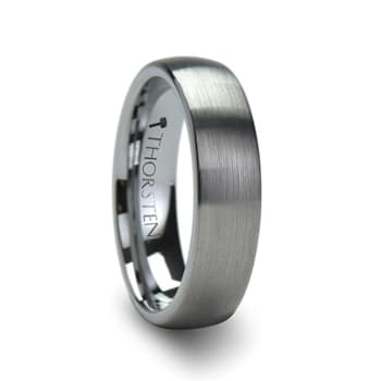 PERSEUS Domed with Brushed Finish Tungsten Band 6mm