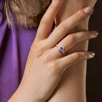 Tanzanite and Diamond 10K Yellow Gold Ring 0.97ctw