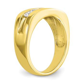 10K Yellow Gold Lab Grown Diamond SI1/SI2, G H I, 5-Stone Men's Channel Band