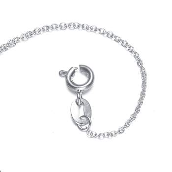 CZ Solitaire Pendant In Sterling Silver