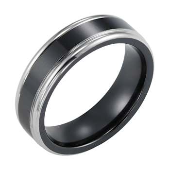 6.5mm Comfort Fit Band in Black Titanium with Brushed Finish
