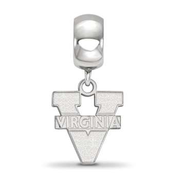 Sterling Silver Rhodium-plated LogoArt University of Virginia Small
Dangle Bead