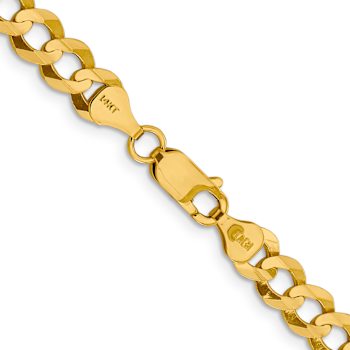 14k Yellow Gold 7.2mm Flat Cuban 24 Inch Chain
