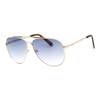 Guess Gold Aviator Frame / Gradient Blue Lenses Sunglasses
