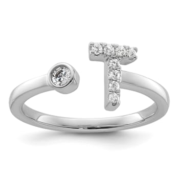 Rhodium Over 14K White Gold Lab Grown Diamond VS/SI GH, Initial T
Adjustable Ring