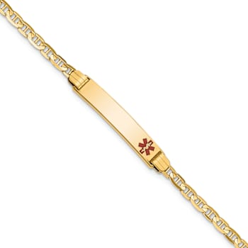 14k Yellow Gold Medical Mariner Link Child ID Bracelet