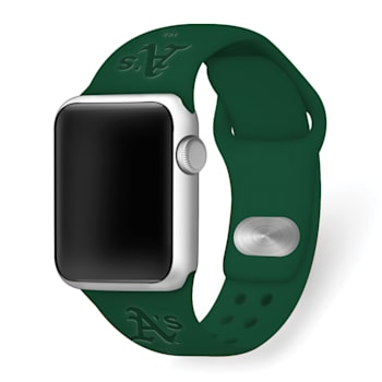 Gametime Oakland Athletics Debossed Silicone Apple Watch Band (38/40mm
M/L). Watch not included.