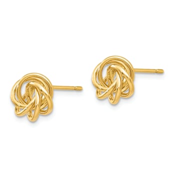 14k Yellow Gold 8mm Polished Knot Stud Earrings