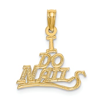 10K Yellow Gold Textured I DO NAILS Charm