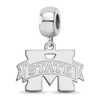 Sterling Silver Rhodium-plated LogoArt Mississippi State University
Small Dangle Bead