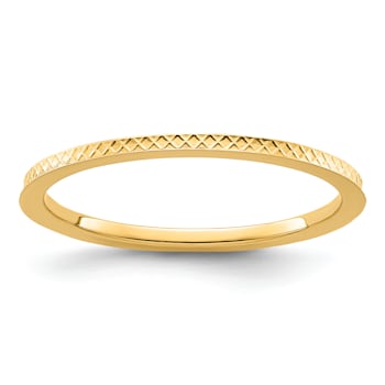10K Yellow Gold 1.2mm Criss-Cross Pattern Stackable Expressions Band