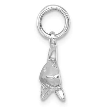 Rhodium Over Sterling Silver Polished Shark Pendant