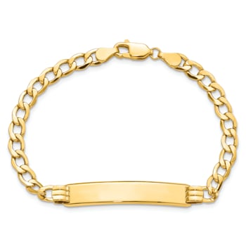 14k Yellow Gold Polished Cuban ID Bracelet