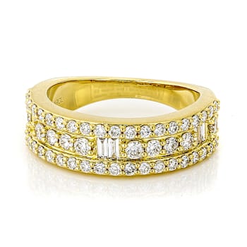Lab-Grown Diamond Band Ring In 14K Gold Over Sterling Silver 1.00ctw