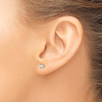 14K White Gold Lab Grown Diamond 1/4ctw Certified VS/SI GH Screw Back 4
Prong Earrings