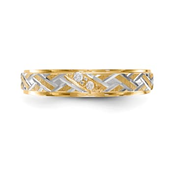 14K Yellow Gold AA Quality Ladies Wedding Band