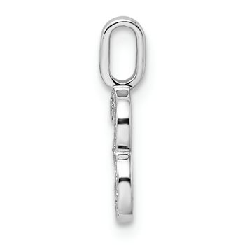 Rhodium Over 14k White Gold Diamond Number 3 Pendant